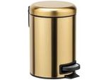 Kosmetikeimer WENKO Leman, gold (goldfarben), B:17cm H:25cm T:22,5cm, Edelstahl, Mülleimer, Kosmetikeimer
