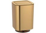 Kosmetikeimer WENKO Auron, gold (goldfarben), B:17,2cm H:25,5cm T:17,2cm, Kunststoff, Mülleimer, Kosmetikeimer