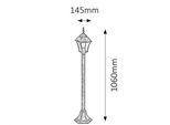 Rabalux 8395 Toscana Lampada Da Terra Per Esterni, E27, Oro, Rotonda, Classica, ø205Mm