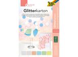 Folia 85239 Folia Glitterkarton-Block "Pastell"", 170 X 245 Mm, 300 G/Qm"