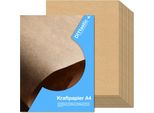 100X Carta Kraft Marrone 160 G/M² In Carta Sostenibile Non Patinata - Adatta Per Il Crafting E La Stampa - Carta Cartone Spessa E Carta Argilla