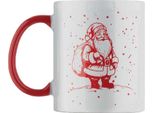 Midocean - Tazza Da Caffè "Festimug"", Ceramica, 300Ml MO1818 (Taglia Unica) (Bianco/Rosso)"