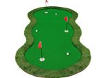 Tappeto Da Golf Costway 300 Cm, Tappetino Da Golf Con Erba Artificiale, Palline Da Golf, 3 Buche, 3 Bandierine E Coppe Da Putting, Tappetino Da Allenamento Per Putting Green