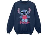 Lilo & Stitch - Felpa "Reading Standing"" Per Bambina BI53811 (104) (Blu Navy)"