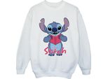Lilo & Stitch - Felpa "Reading Standing"" Per Bambina BI53811 (104) (Bianco)"