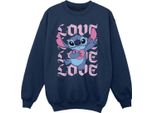 Lilo & Stitch - Felpa "Valentine Love"" Per Bambina BI53815 (104) (Blu Navy)"