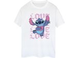 Lilo & Stitch - Maglietta "Valentine Love"" Da Donna BI53944 (M) (Bianco)"