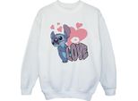 Lilo & Stitch - Felpa "Love Hearts"" Per Bambina BI53972 (104) (Bianco)"