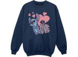 Lilo & Stitch - Felpa "Love Hearts"" Per Bambina BI53972 (152-158) (Blu Navy)"