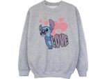 Lilo & Stitch - Felpa "Love Hearts"" Per Bambina BI53972 (152-158) (Grigio Sport)"