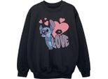 Lilo & Stitch - Felpa "Love Hearts"" Per Bambina BI53972 (152-158) (Nero)"