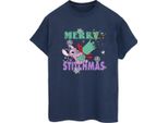 Lilo & Stitch - Maglietta "Merry Stitchmas"" Da Donna BI53966 (4XL) (Blu Navy)"