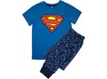 Superman - Pigiama Con Pantaloni Lunghi Con Logo Per Ragazzi BI54958 (116) (Blu Reale)
