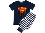 Superman - Pigiama Con Pantaloni Lunghi Per Ragazzi BI54643 (128) (Blu Navy)