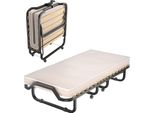 Costway 90X200Cm Letto Per Ospiti Pieghevole Con Materasso Fino A 120Kg, Su Ruote