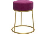 Vidaxl Sgabello Rotondo In Velluto Viola