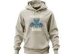 Caution Bitey Bat Halloween Funny Gift Cartoon Unisex Hoodie Felpa Con Cappuccio, Natura, Xl