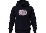 Boo Simpatico Fantasma Con Fiocco Halloween Rosa Pizzo Pipistrelli Unisex Felpa Con Cappuccio, Navy, L