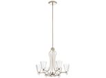 Lampadario Con Paralumi In Vetro Nichel Lucido Kayva Led 36W Quintiesse