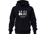 Spooky Goosy Halloween Geese Funny Scary Pumpkin Goose Witch Felpa Con Cappuccio Unisex, Marina, S