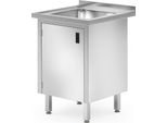 Lavabo Hendi, Mobile - Saldato, Con Ante A Battente, Profi Line, 600X600X(H)850Mm