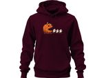 Pac-Man Horror Halloween Zucca Fantasmi Cartoon Carino Spaventoso Unisex Felpa Con Cappuccio, Borgogna, Xxl