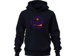 Salem Witch Company Cappello Da Strega Di Halloween Strega Scopa Stelle Vintage Unisex Felpa Con Cappuccio, Navy, 3XL