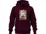 Felpa Con Cappuccio Unisex Con Fiocco Retrò, Borgogna, S