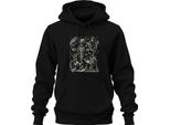 Halloween Witch Reads Book Pumpkin Ghost Skull Bats Felpa Con Cappuccio Unisex, Nero, Xxl