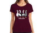 Spooky Goosy Halloween Geese Funny Scary Pumpkin Goose Witch Ladies T-Shirt, Borgogna, Xl