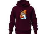 Halloween Boo Fantasma Zucca Dolcetto O Scherzetto Carino Bambini Autunno Unisex Felpa Con Cappuccio, Borgogna, Xxl