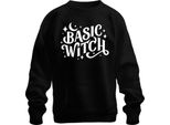 Basic Witch Halloween Moon Stars Magical Witch Fan Gothic Unisex Felpa Pullover, Nero, Xxl