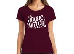 Maglietta Basic Witch Halloween Moon Stars Magical Witch Fan Gothic Donna, Borgogna, Xxl