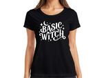 Maglietta Basic Witch Halloween Moon Stars Magical Witch Fan Gothic Donna, Nero, 3XL