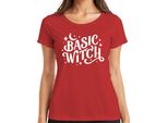 Maglietta Basic Witch Halloween Moon Stars Magical Witch Fan Gothic Donna, Rosso, Xxl