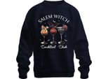 Salem Witch Cocktail Club Halloween Cocktails Fledermaus Gruselig Unisex Felpa Pullover, Navy, 3XL