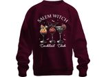 Salem Witch Cocktail Club Halloween Cocktails Fledermaus Gruselig Unisex Felpa Pullover, Borgogna, 3XL