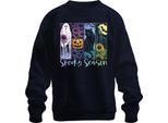 Spooky Season Halloween Pumpkin Black Cat Ghost Autumn Scary Unisex Felpa Pullover, Navy, 3XL