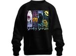 Spooky Season Halloween Pumpkin Black Cat Ghost Autumn Scary Felpa Unisex Pullover, Nero, Xxl
