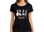 Spooky Goosy Halloween Geese Funny Scary Pumpkin Goose Witch Ladies T-Shirt, Nero, S