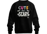 Carino Ma Spaventoso Halloween Carino E Spaventoso Il Pipistrello Della Ragazza Che Fa Il Ragno, Felpa Unisex, Nero, Xxl