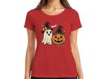 Boo Halloween Zucca Fantasma Carino Cappello Strega Retro Vintage Carino Signore T-Shirt, Rosso, 3XL