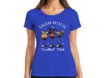 Maglietta Da Donna Salem Witch Cocktail Club Halloween Cocktails Fledermaus Gruselig, Blau, Xxl