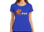 Pac-Man Horror Halloween Zucca Fantasmi Cartoon Carino Spaventoso Maglietta Donna, Blu, 3XL