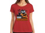 Boo Dozer Halloween Bulldozer Fantasma Zucca Spaventosa Costruzione Maglietta Da Donna Divertente, Rosso, M