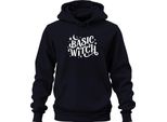 Basic Witch Halloween Moon Stars Magical Witch Fan Gothic Unisex Felpa Con Cappuccio, Navy, 3XL