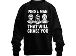 Trova Un Uomo Che Ti Insegua Horror Masken Jason Ghostface Unisex Felpa Pullover, Schwarz, Xl