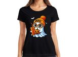 Halloween Boo Fantasma Zucca Sweetorsour Maglietta Da Donna Autunnale Per Bambini, Nero, S