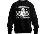 Fantasmi Tutto L'anno Halloween GeisterkostüM Retro Karo Unisex Felpa Pullover, Schwarz, Xxl