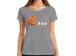 Pac-Man Horror Halloween Zucca Fantasmi Cartoon Carino Spaventoso Maglietta Donna, Grigio, 3XL